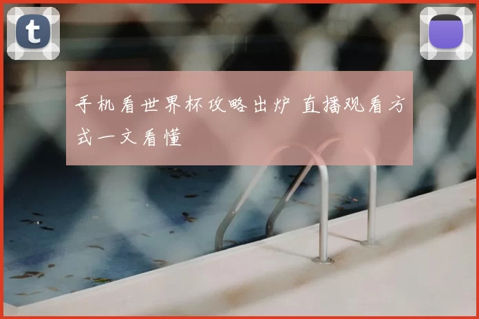 手机看世界杯攻略出炉 直播观看方式一文看懂
